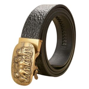 Herren western wolf pack leder gürtel - schwarz