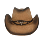 Herrenledercowboyhut mit westernen akzenten