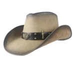 Herrenledercowboyhut mit westernen akzenten - tan 2
