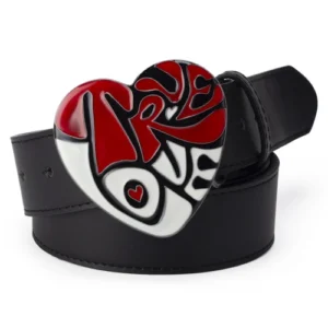 Herzgürtel mit rotem design für frauen - b schwarz