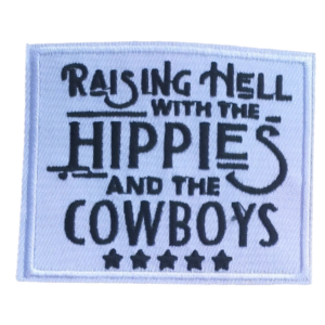 Hippies und cowboys gestickter aufnäher