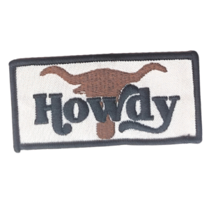 Howdy longhorn western bestickter aufnäher