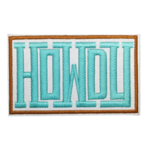 Howdy text western bestickter bügelpatch