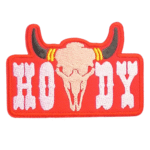Howdy totenkopf gestickter western aufnäher