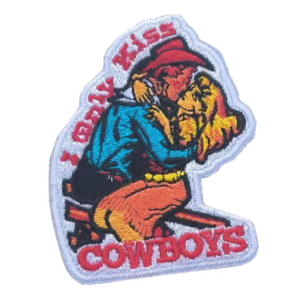 Ich küsse nur cowboys bestickter western aufnäher