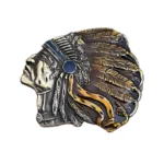 Indianische kopfbedeckung westlicher gürtelschnalle - Bronze Indianische kopfbedeckung westlicher gürtelschnalle - Bronze