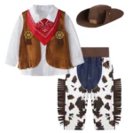 Kinder-cowboykostüm mit hut und bandanna - 5 teilig