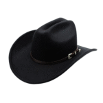 Klassischer filz-cowboyhut mit schnallenband