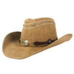 Kunstleder cowboyhut mit winddichtem design - kristall khaki