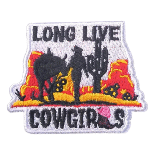 Lang lebe cowgirls western bestickter patch