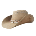 Leder-cowboyhut mit buntem band