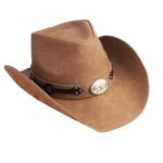 Leder western cowboyhut mit klassischen western details - stil 6