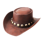 Leder western cowboyhut mit klassischen western details - stil 1