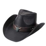Leder western cowboyhut mit klassischen western details - stil 8