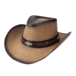 Leder western cowboyhut mit klassischen western details - stil 5