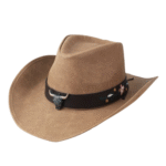 Leder western cowboyhut mit klassischen western details - stil 12