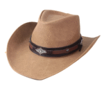 Leder western cowboyhut mit klassischen western details - stil 11