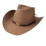 Leder western cowboyhut mit klassischen western details - stil 9