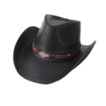 Leder western cowboyhut mit klassischen western details - stil 10