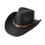 Leder western cowboyhut mit klassischen western details - stil 7