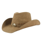 Ledercowboyhut mit ovalem stierakzent