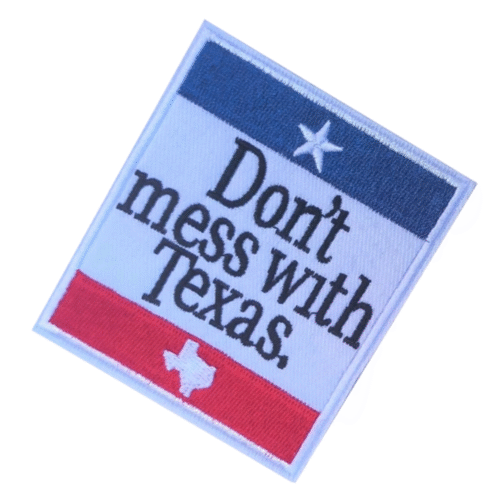 Leg dich nicht mit texas an cowboy bestickter aufnäher