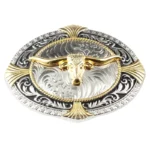 Longhorn western gürtelschnalle mit goldakzent - c Longhorn western gürtelschnalle mit goldakzent - c