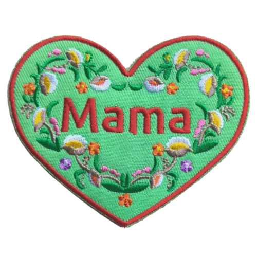 Mama herz western gestickter patch