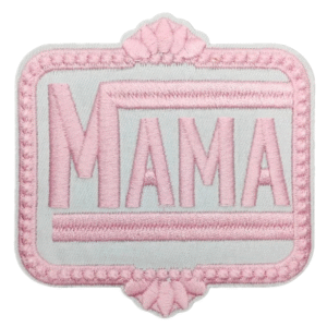 Mama pink western gestickter patch