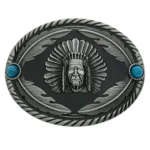 Native chief western cowboy gürtelschnalle - schwarz