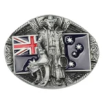 Patriotische cowboygürtelschnalle mit flaggendesign - silber