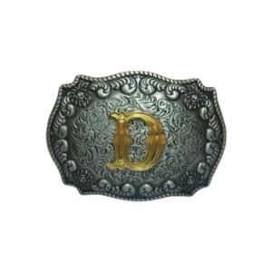 Personalisierte western-gürtelschnalle mit initiale - d