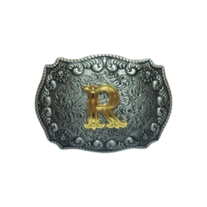 Personalisierte western-gürtelschnalle mit anfangsbuchstabe - r