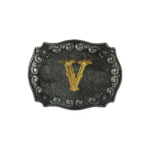 Personalisierte western-gürtelschnalle mit vorteilsbuchstaben - v Personalisierte western-gürtelschnalle mit vorteilsbuchstaben - v