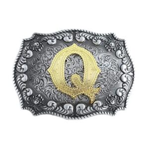 Personalisierte western-gürtelschnalle mit anfangsbuchstabe - q