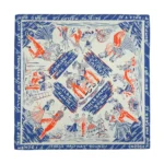 Retro baumwoll-cowboy-bandana mit square-dance-muster - blau