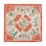 Retro baumwoll-cowboy-bandana mit square-dance-muster - orange