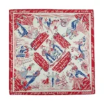 Retro baumwoll-cowboy-bandana mit square-dance-muster - rot