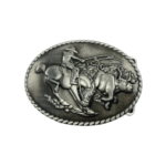 Rodeo cowboy mit stier-westlicher gürtelschnalle für herren - silber