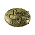 Rodeo cowboy mit stier-westlicher gürtelschnalle für herren - bronze