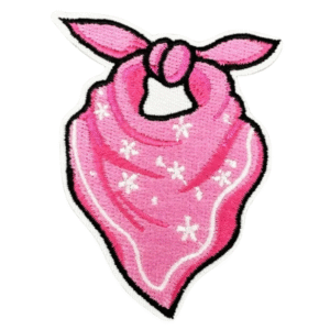 Rosa bandana cowboy bestickter patch