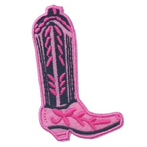 Rosa cowboystiefel western bestickter aufnäher