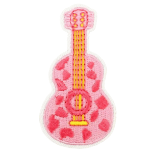 Rosa gitarre western bestickter aufnäher
