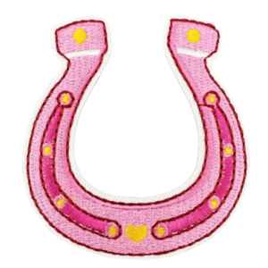 Rosa hufeisen cowboy bestickter patch