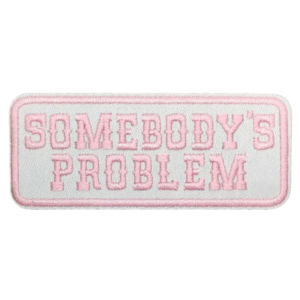 Rosa jemandes problem cowboy bestickter patch