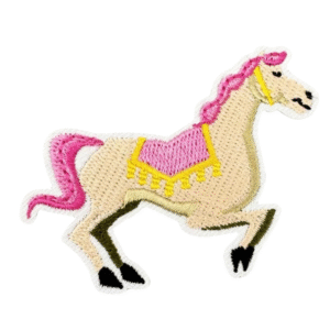 Rosa mähne pferd cowboy gestickter aufnäher