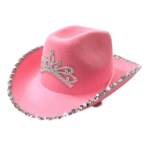 Rosa prinzessin filz cowboyhut mit tiara - stil 2