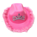 Rosa prinzessin filz cowboyhut mit tiara - stil 1