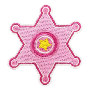 Rosa sheriffstern-cowboy-bestickter aufnäher