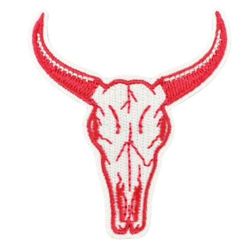 Rot longhorn-schädel western gestickter patch